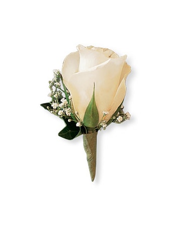 White Ice Rose Boutonniere